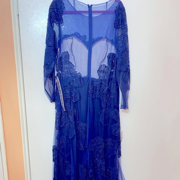 Gown with detached scarf , gorgeous color, lace over mesh - Picture 7 of 8